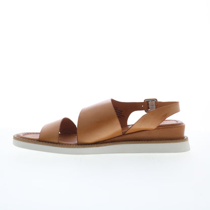 Miz Mooz Elliot Womens Brown Leather Hook & Loop Strap Sandals Shoes