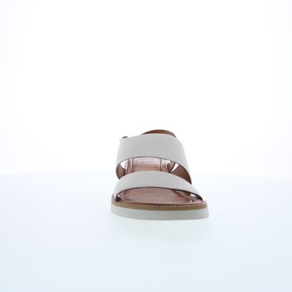 Miz Mooz Elliot Womens Beige Leather Hook & Loop Strap Sandals Shoes