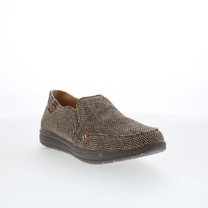 Minnetonka Expanse 61083 Womens Brown Canvas Slip On Loafer Flats Shoes