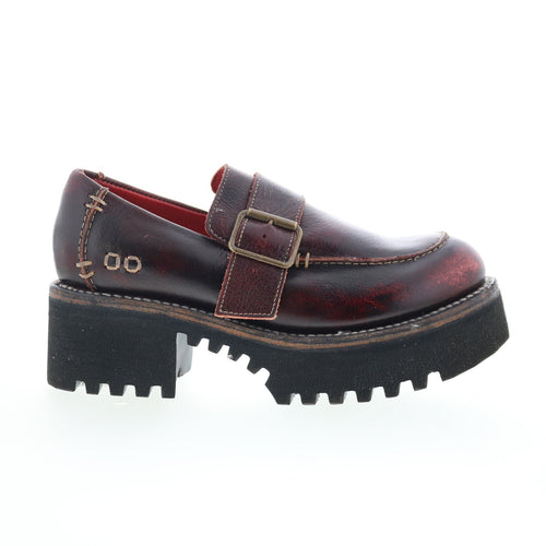 Bed Stu Kavi F346047 Womens Brown Leather Hook & Loop Loafer Flats Shoes