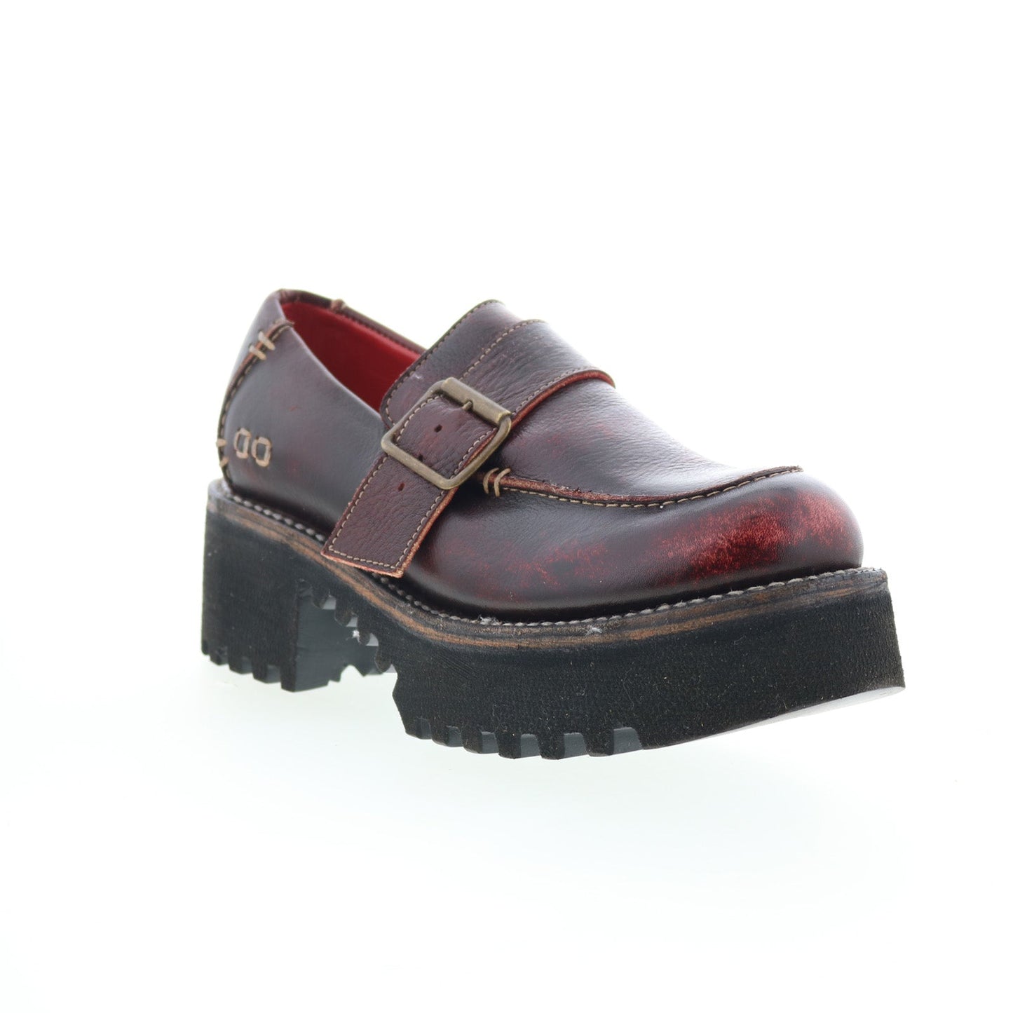 Bed Stu Kavi F346047 Womens Brown Leather Hook & Loop Loafer Flats Shoes