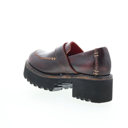 Bed Stu Kavi F346047 Womens Brown Leather Hook & Loop Loafer Flats Shoes