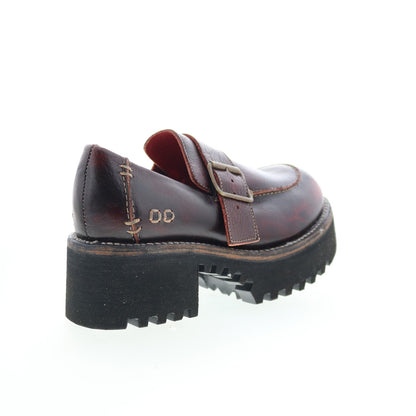 Bed Stu Kavi F346047 Womens Brown Leather Hook & Loop Loafer Flats Shoes