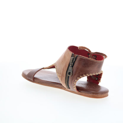 Bed Stu Nina F373154 Womens Brown Leather Lace Up Strap Sandals Shoes