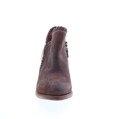 Bed Stu Carla F393009 Womens Brown Leather Zipper Ankle & Booties Boots