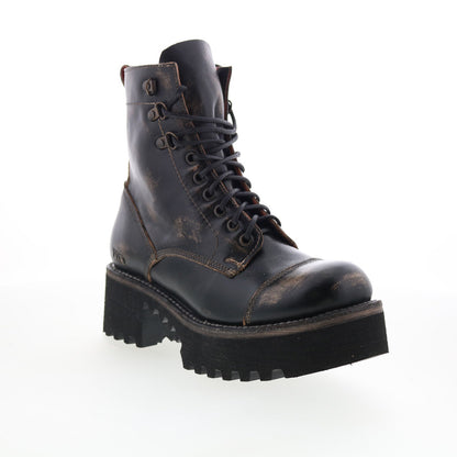 Bed Stu Prudence HI F393042 Womens Black Leather Lace Up Casual Dress Boots