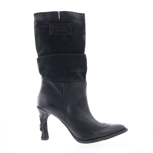 A.S. 98 Faron Womens Black Leather Zipper Casual Dress Boots