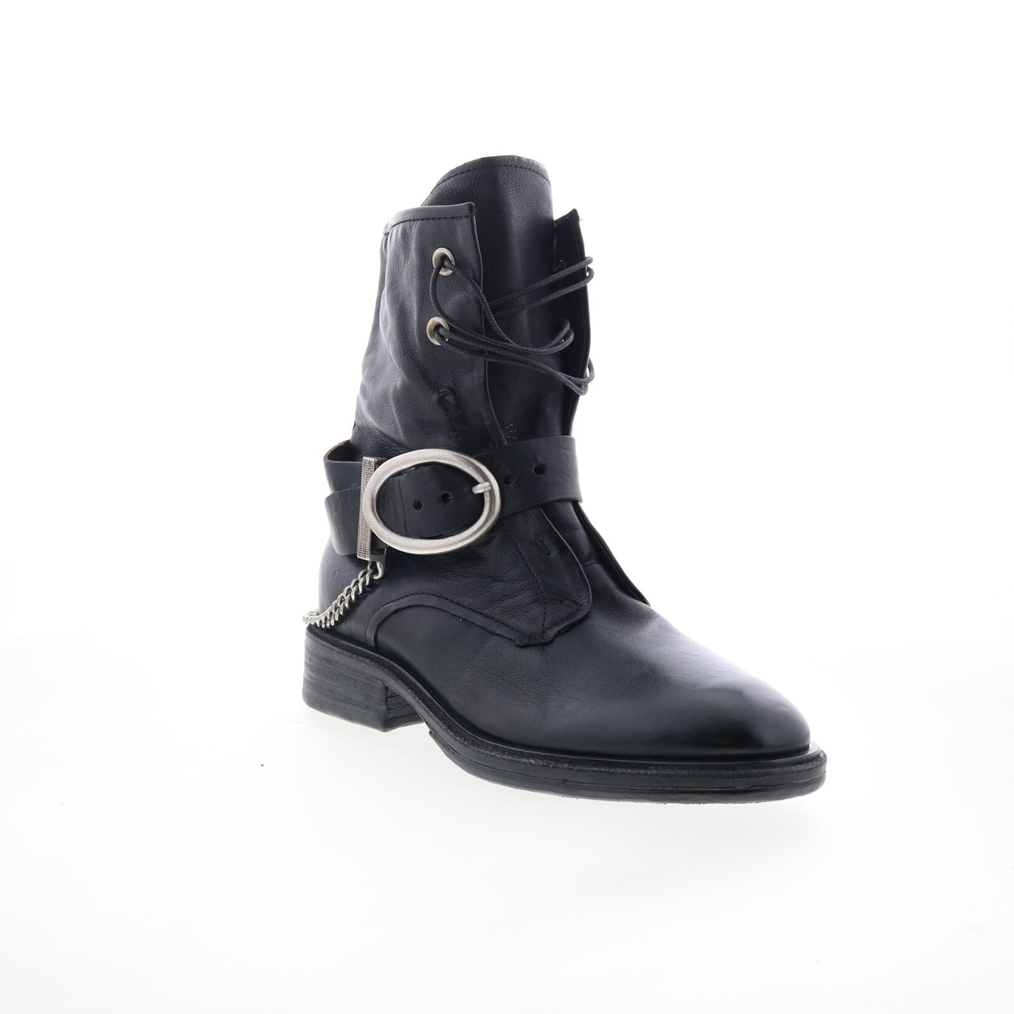 A.S. 98 Faust Womens Black Leather Zipper Casual Dress Boots