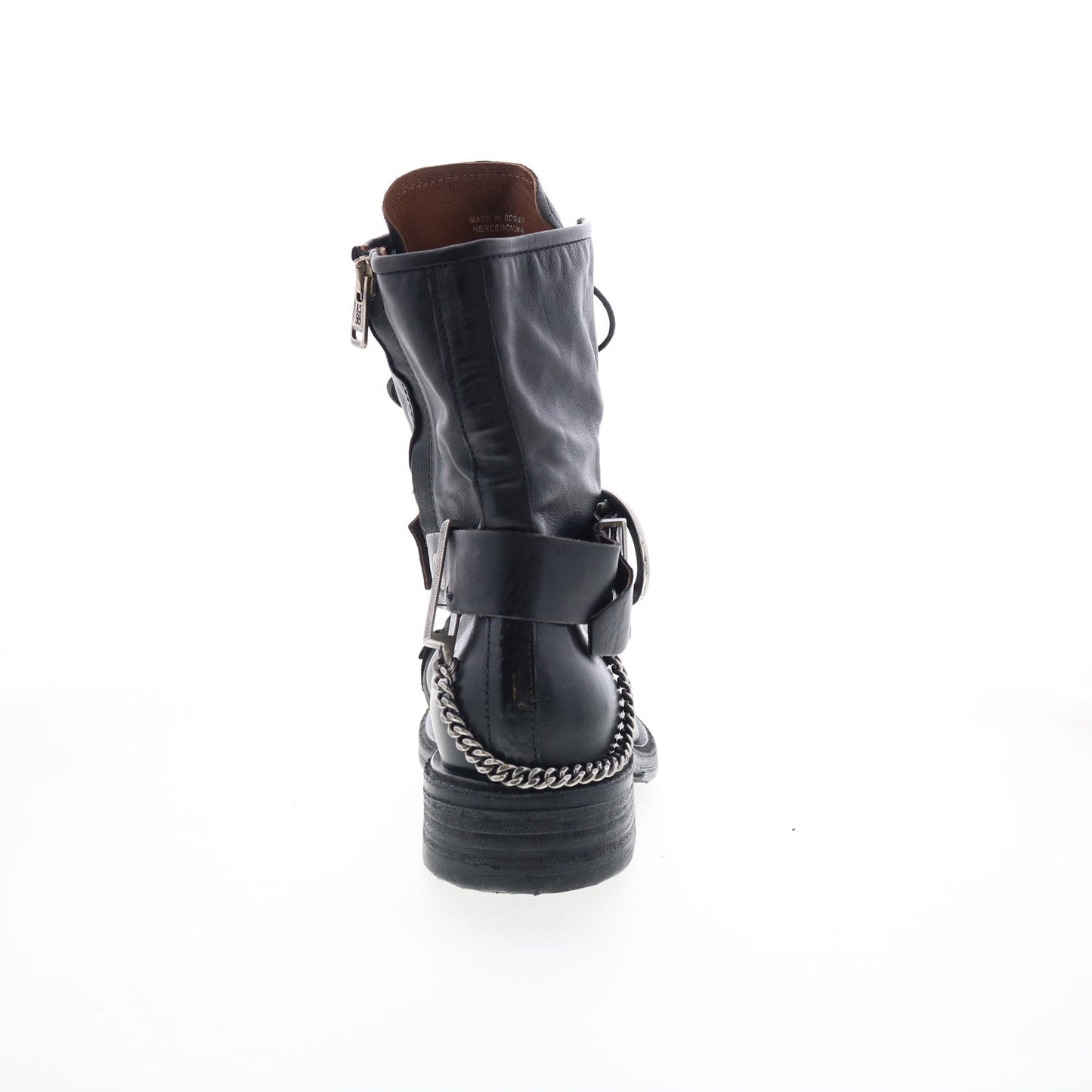 A.S. 98 Faust Womens Black Leather Zipper Casual Dress Boots