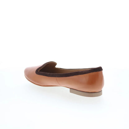 Trotters Hannah T2270-215 Womens Brown Leather Slip On Loafer Flats Shoes