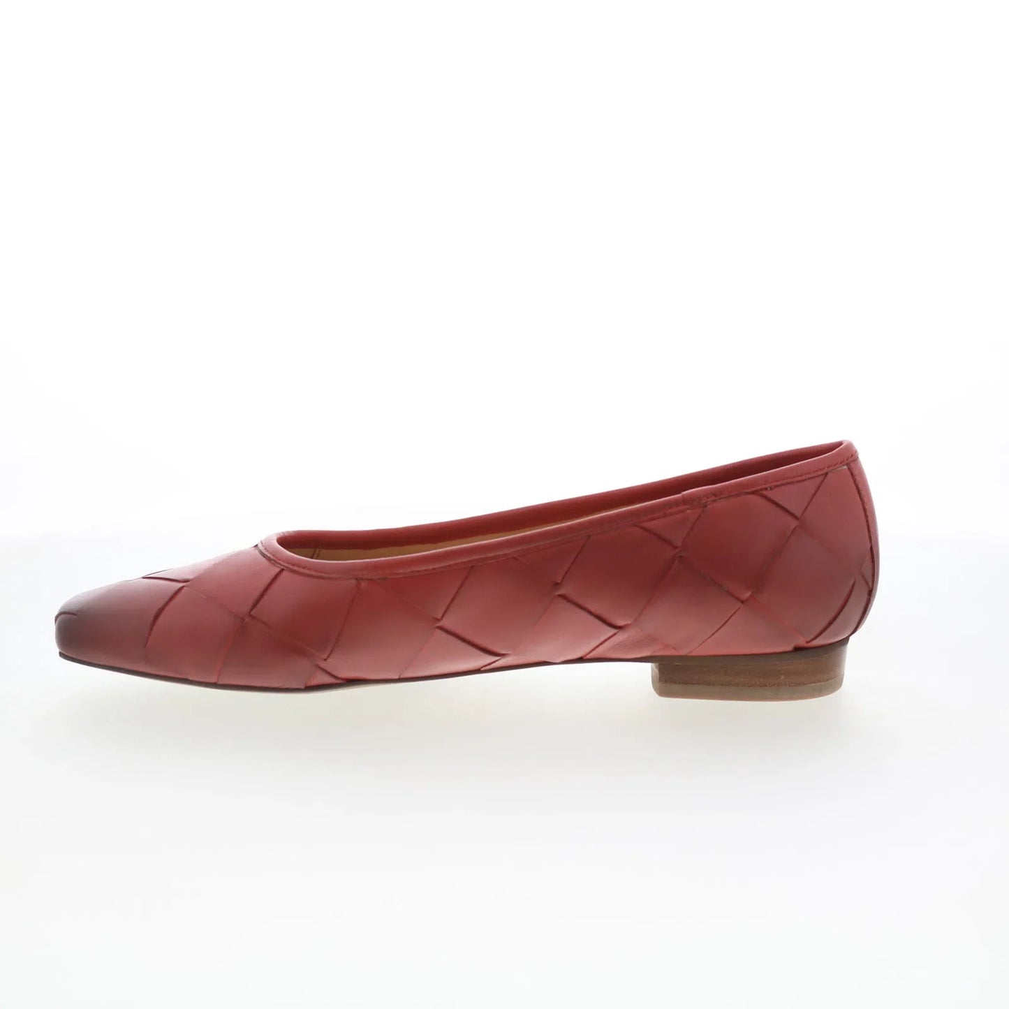 Trotters Hanny T2125-600 Womens Red Leather Slip On Ballet Flats Shoes