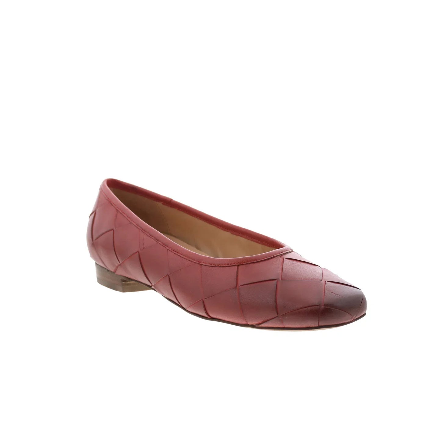 Trotters Hanny T2125-600 Womens Red Leather Slip On Ballet Flats Shoes