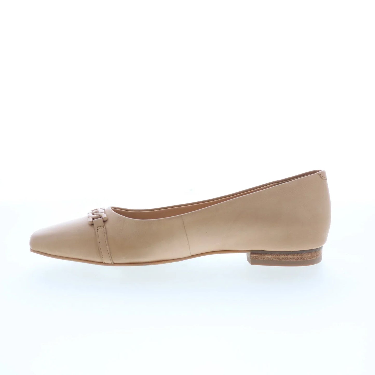 Trotters Harmony T2250-130 Womens Beige Leather Slip On Ballet Flats Shoes