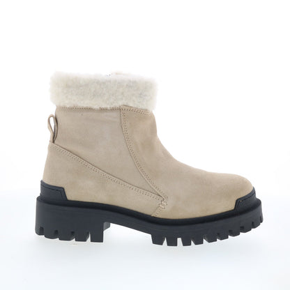 Miz Mooz Hessy Womens Beige Suede Zipper Casual Dress Boots