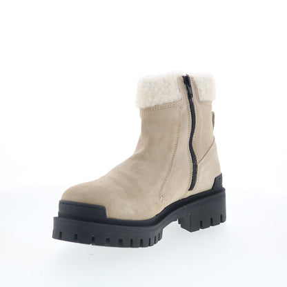 Miz Mooz Hessy Womens Beige Suede Zipper Casual Dress Boots