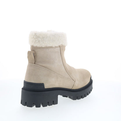 Miz Mooz Hessy Womens Beige Suede Zipper Casual Dress Boots