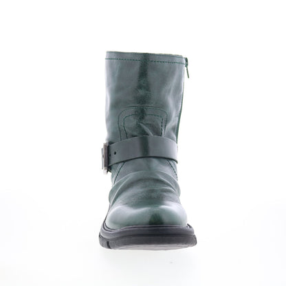 Miz Mooz Holdyn Womens Green Leather Zipper Casual Dress Boots