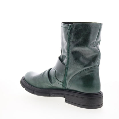 Miz Mooz Holdyn Womens Green Leather Zipper Casual Dress Boots