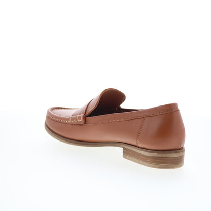 Miz Mooz Issy Womens Brown Leather Slip On Loafer Flats Shoes