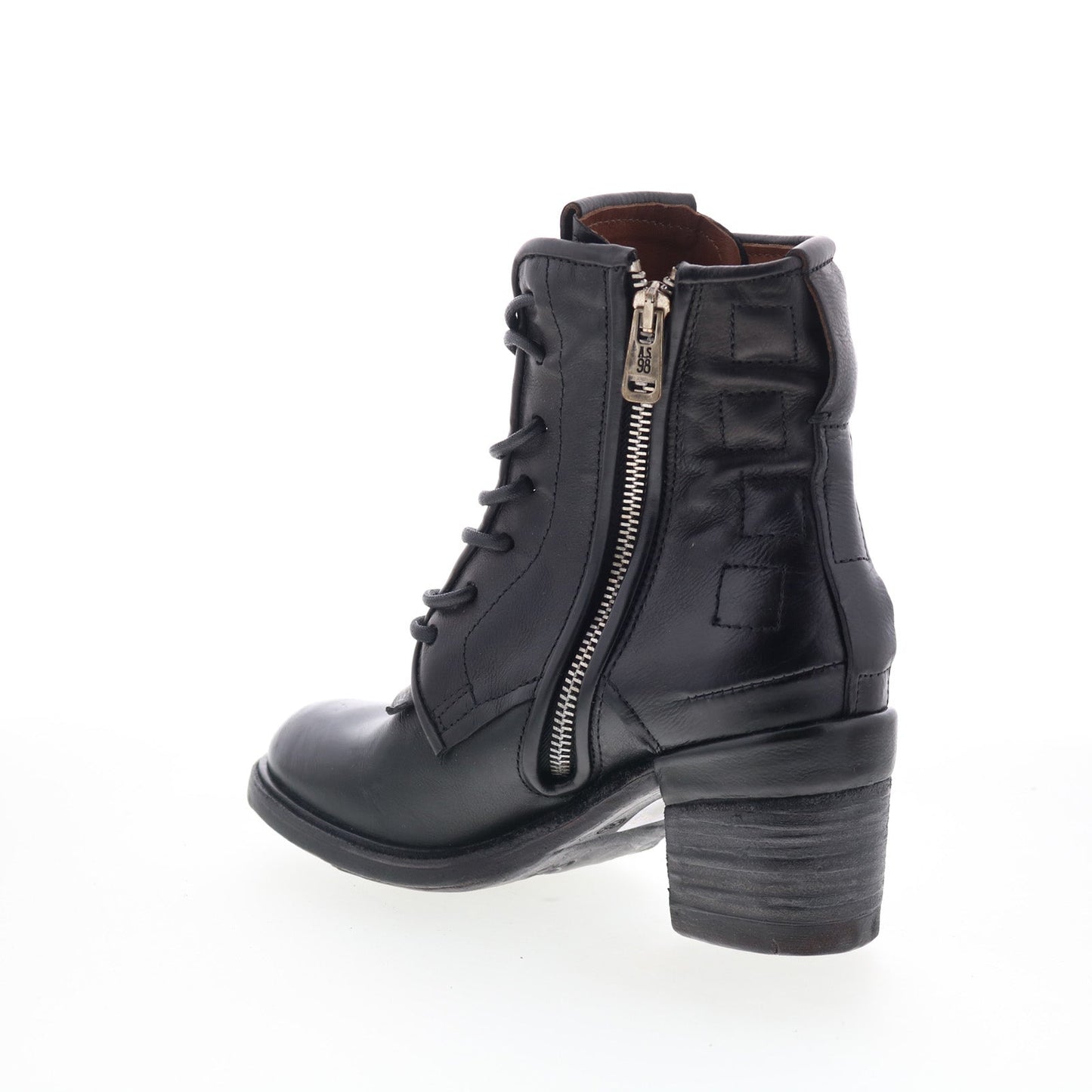 A.S. 98 Jalen Womens Black Leather Lace Up Ankle & Booties Boots
