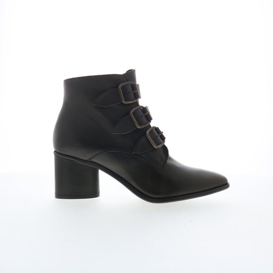 Miz Mooz Janae Womens Black Leather Zipper Ankle & Booties Boots
