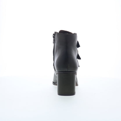 Miz Mooz Janae Womens Black Leather Zipper Ankle & Booties Boots