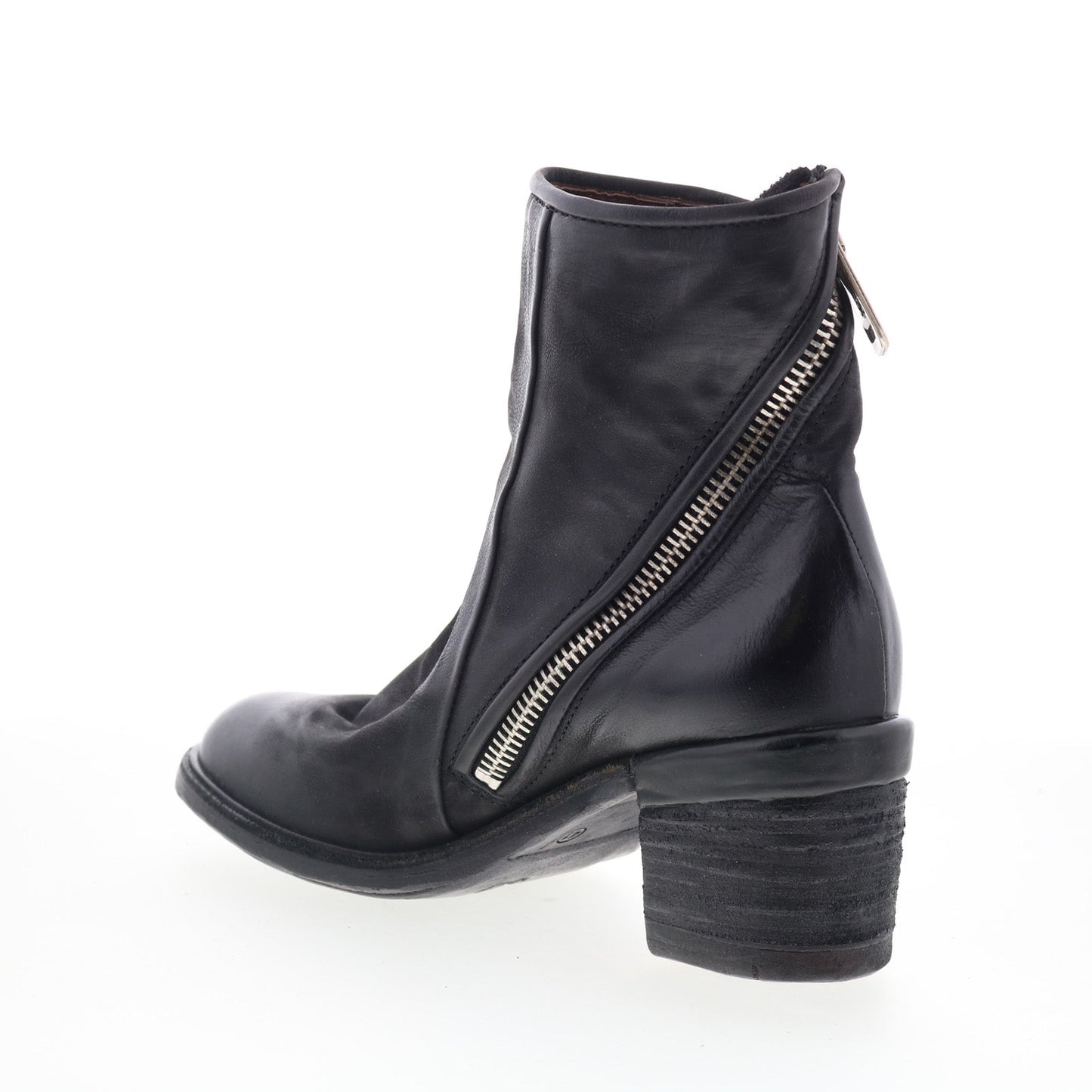 A.S. 98 Jase Womens Black Leather Zipper Ankle & Booties Boots
