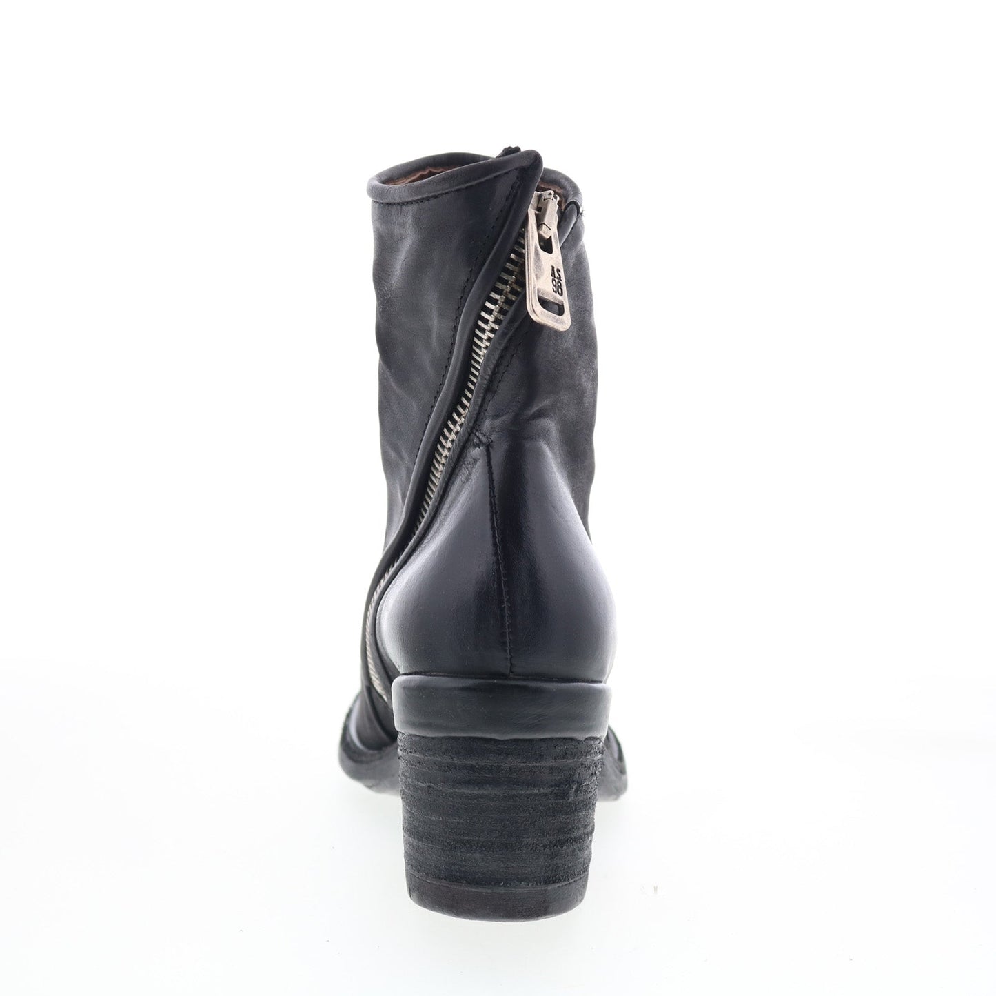 A.S. 98 Jase Womens Black Leather Zipper Ankle & Booties Boots