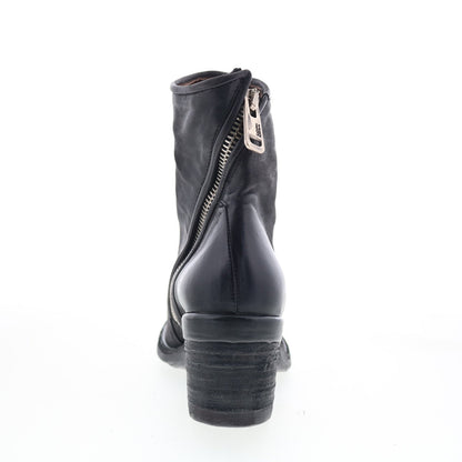 A.S. 98 Jase Womens Black Leather Zipper Ankle & Booties Boots
