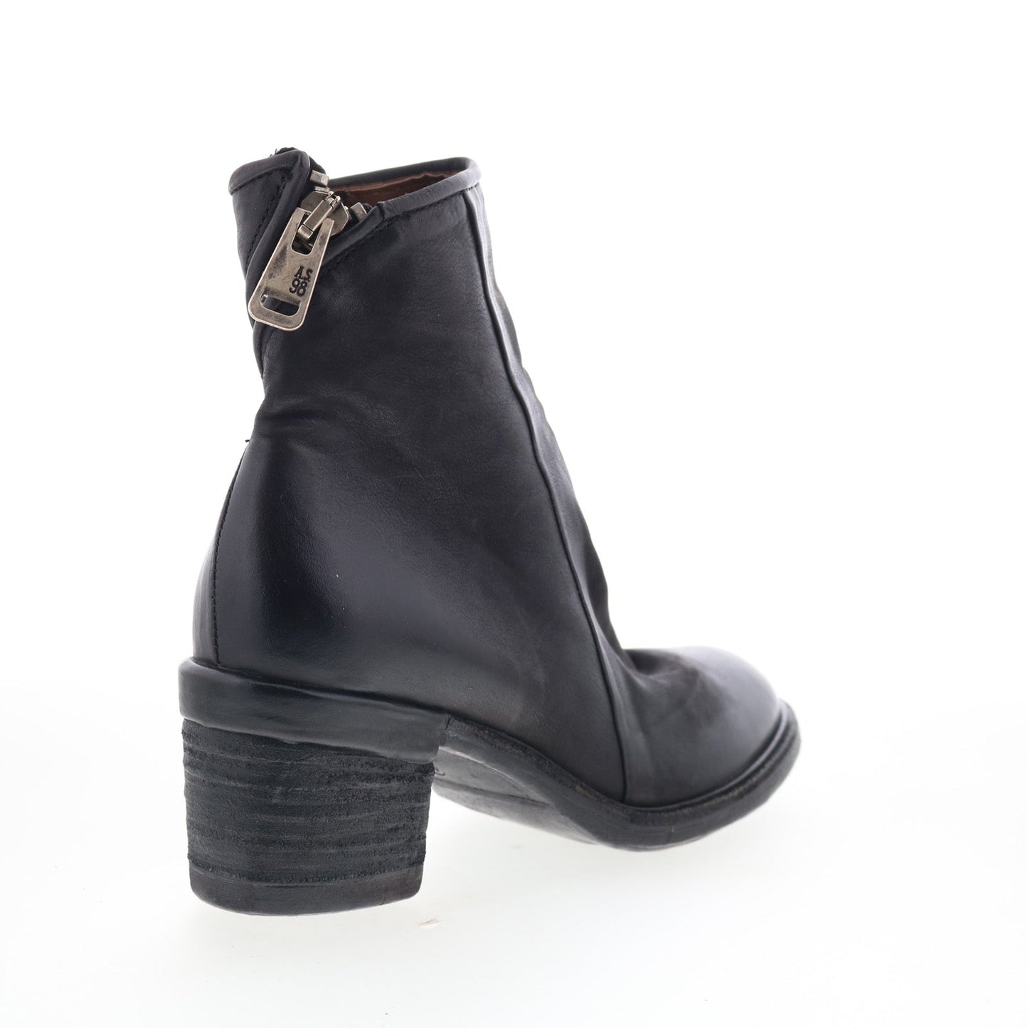 A.S. 98 Jase Womens Black Leather Zipper Ankle & Booties Boots