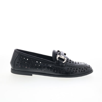 A.S. 98 Jorge Womens Black Leather Slip On Loafer Flats Shoes