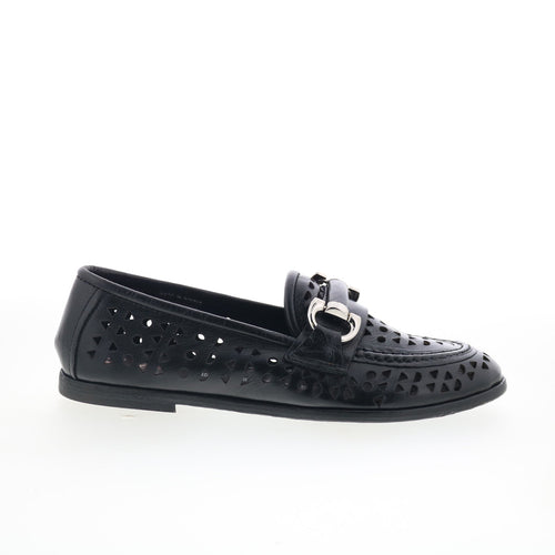 A.S. 98 Jorge Womens Black Leather Slip On Loafer Flats Shoes