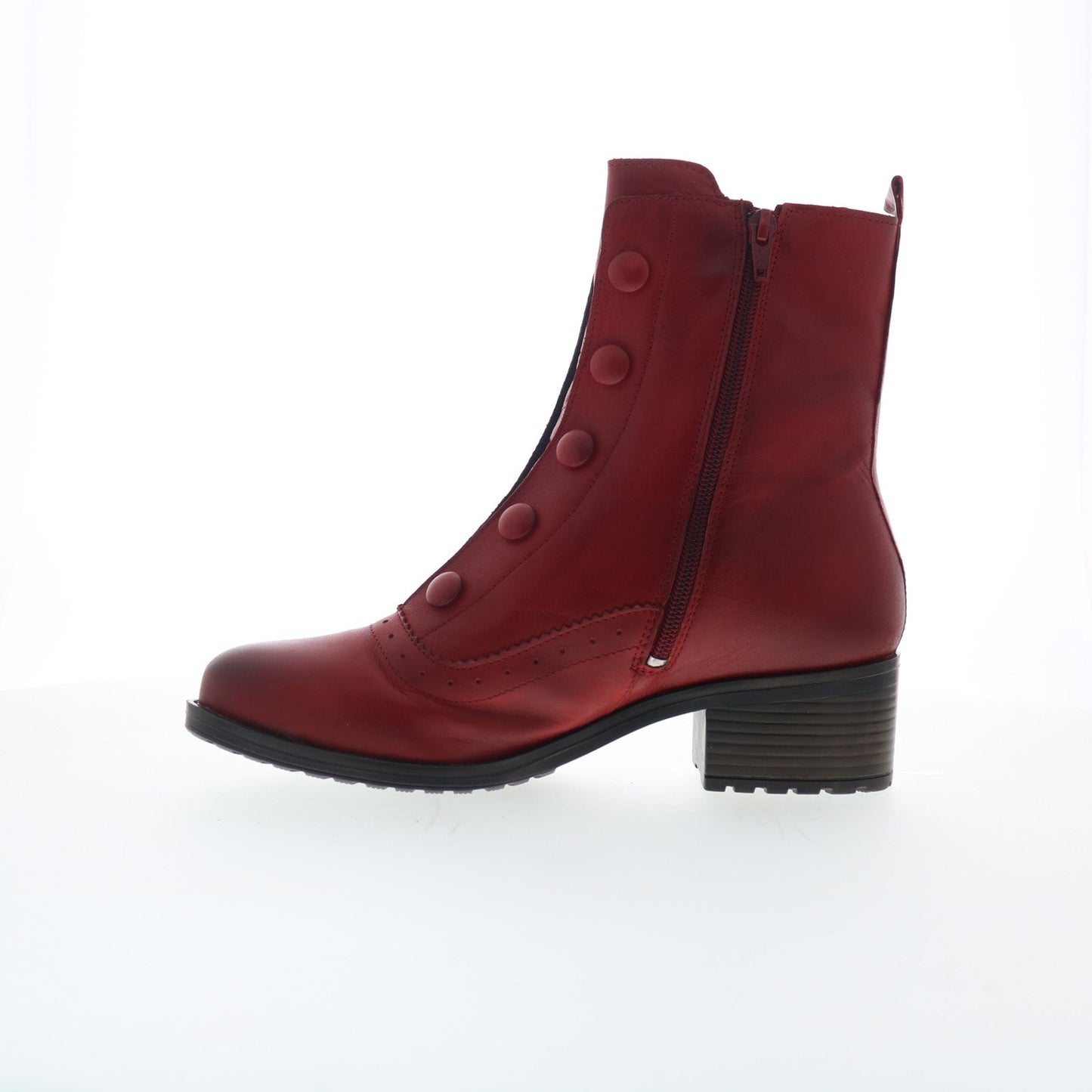 Miz Mooz Jozie Womens Red Leather Zipper Ankle & Booties Boots