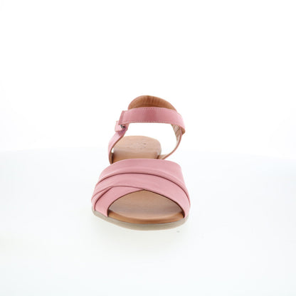 Miz Mooz Kacie Womens Pink Leather Strap Heeled Sandals Shoes