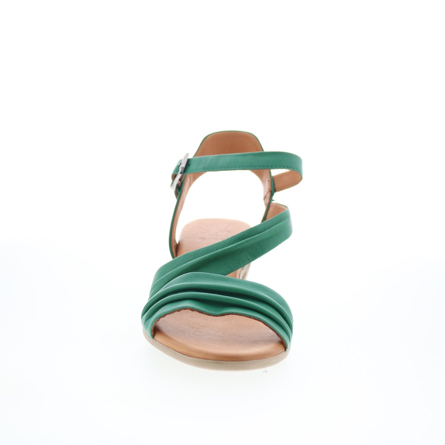 Miz Mooz Kailee Womens Green Leather Hook & Loop Heeled Sandals Shoes