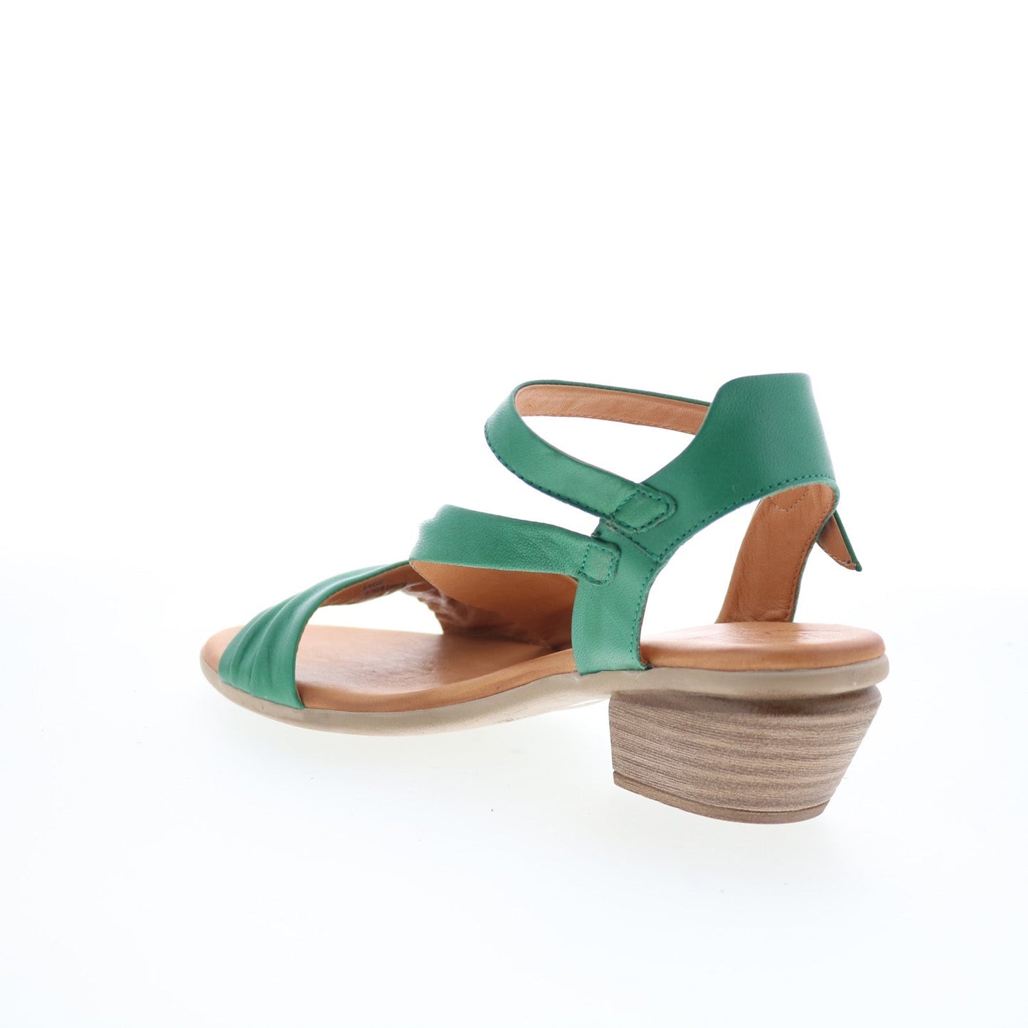 Miz Mooz Kailee Womens Green Leather Hook & Loop Heeled Sandals Shoes
