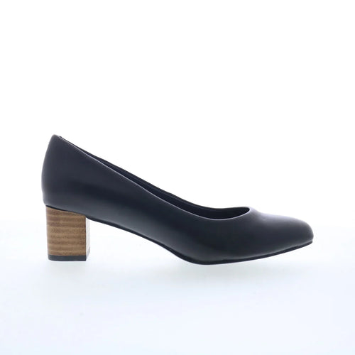 Trotters Kari T1856-087 Womens Black Leather Slip On Pumps Heels Shoes