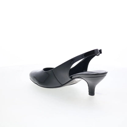 Trotters Keely T1907-005 Womens Black Patent Leather Slingback Heels Shoes