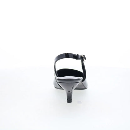 Trotters Keely T1907-005 Womens Black Patent Leather Slingback Heels Shoes