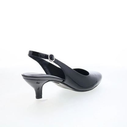 Trotters Keely T1907-005 Womens Black Patent Leather Slingback Heels Shoes