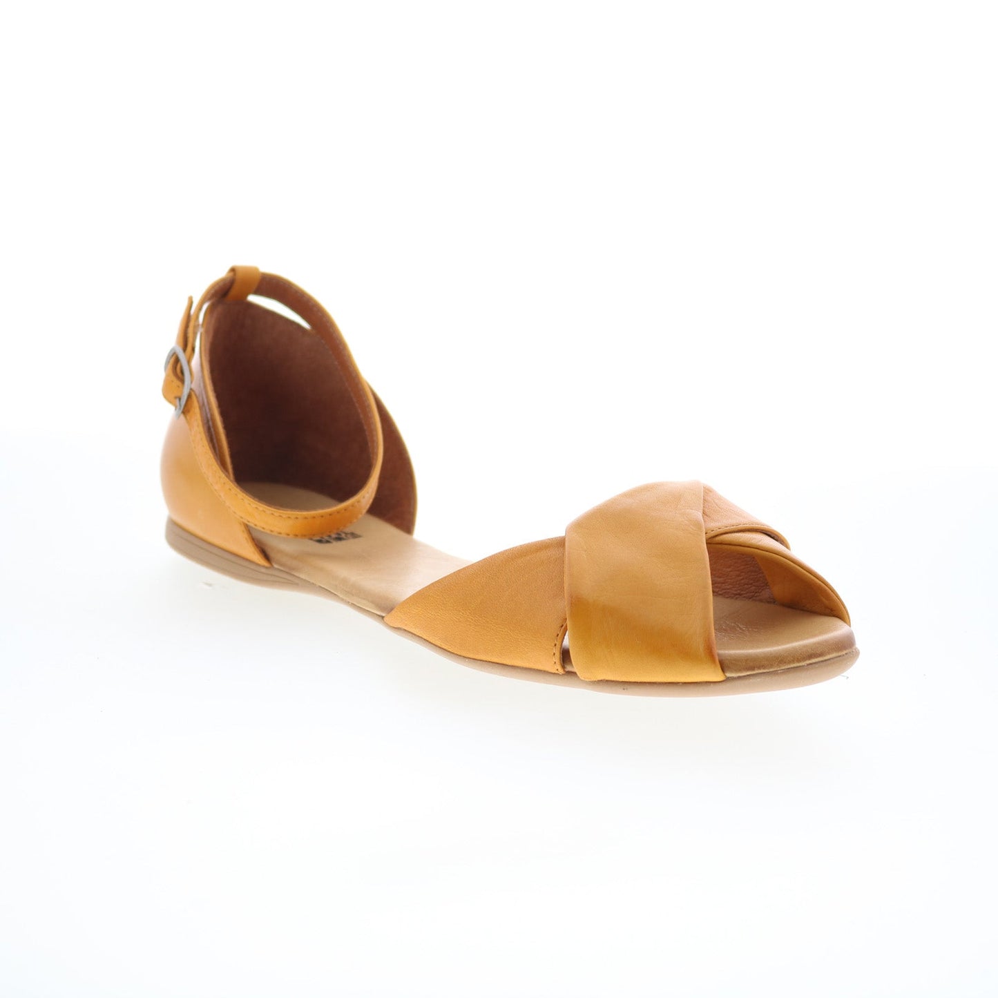 Miz Mooz Kendria Womens Brown Leather Hook & Loop Strap Sandals Shoes