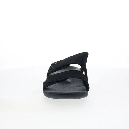 Spenco Kholo Nuevo SP1064BLK Womens Black Wide Slides Sandals Shoes