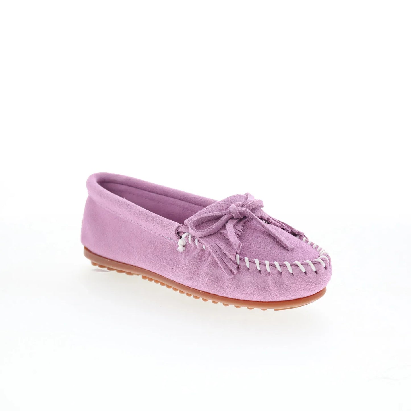Minnetonka Kilty 406PW Womens Purple Wide Suede Slip On Loafer Flats Shoes