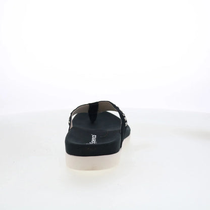 Spenco Laguna Stud SP1139BLK Womens Black Suede Flip-Flops Sandals Shoes