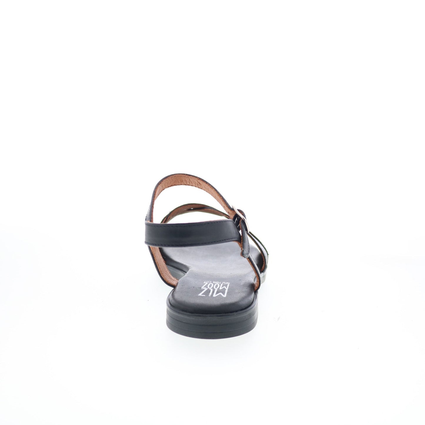 Miz Mooz Lakelyn Womens Black Leather Hook & Loop Strap Sandals Shoes