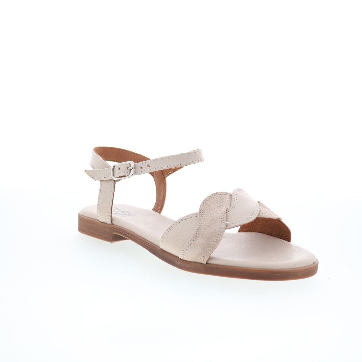 Miz Mooz Lakelyn Womens Beige Leather Hook & Loop Strap Sandals Shoes