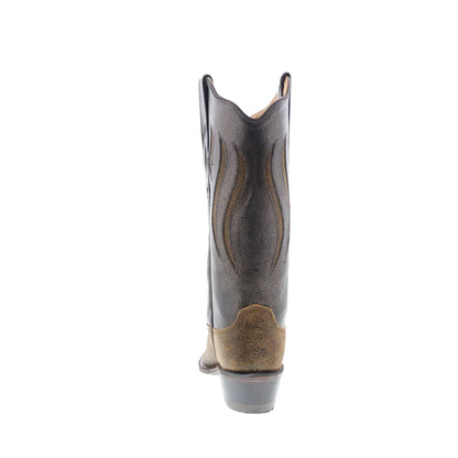 Jama Old West LF1524 Womens Brown Leather Slip On Cowboy Western Boots