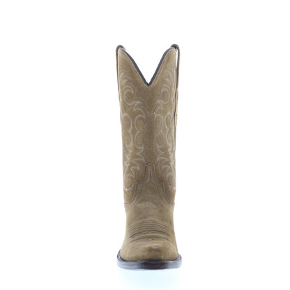 Jama Old West LF1536 Womens Brown Suede Slip On Cowboy Western Boots