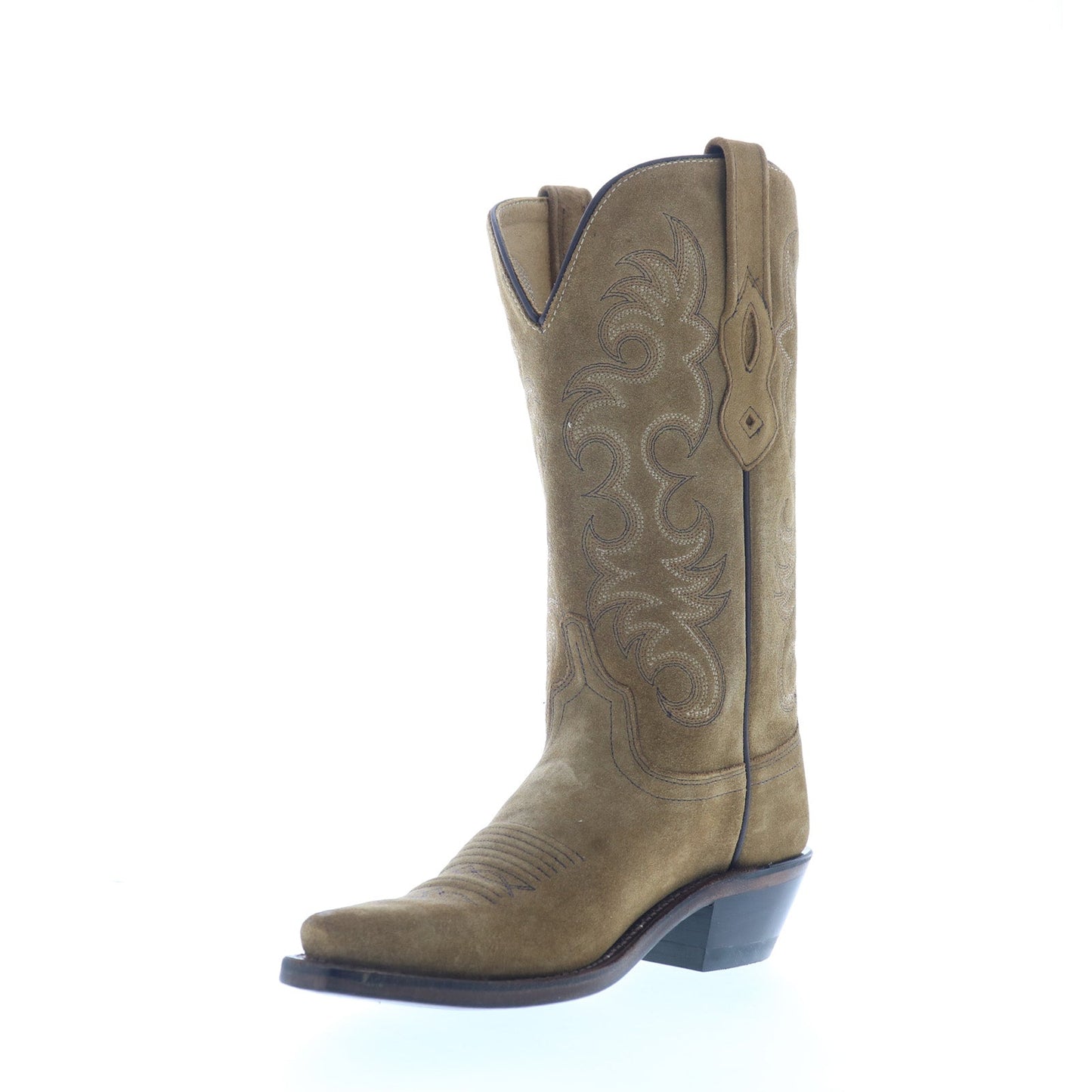 Jama Old West LF1536 Womens Brown Suede Slip On Cowboy Western Boots