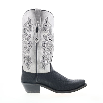 Jama Old West Snip Toe LF2002 Womens Black Leather Slip On Western Boots